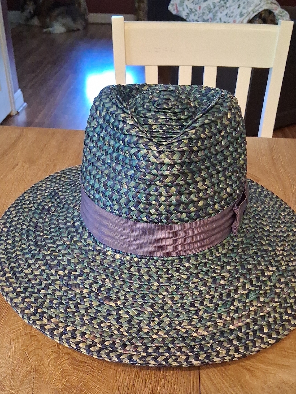 Brixton Joanna Blue Full Brim  straw hat in Blue Size S